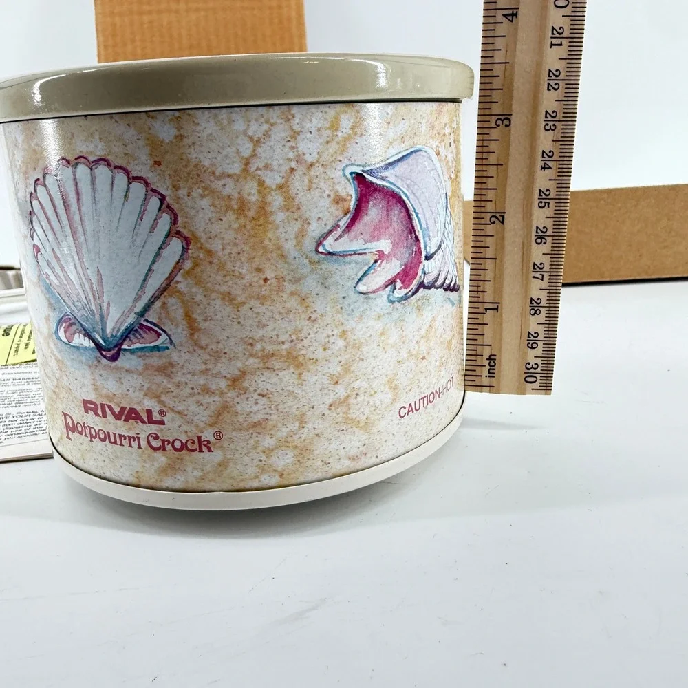 Rival Potpourri Crock Electric Simmering Cooker Beige Seashell Stoneware 3206SS
